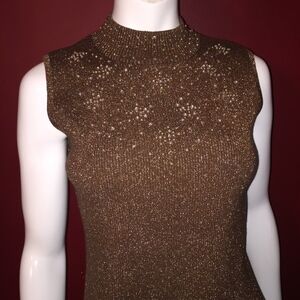 TanJay Metallic beaded top